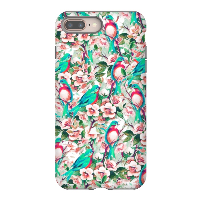 iPhone 7 plus StrongFit Birds & Flowers by Uma Prabhakar Gokhale