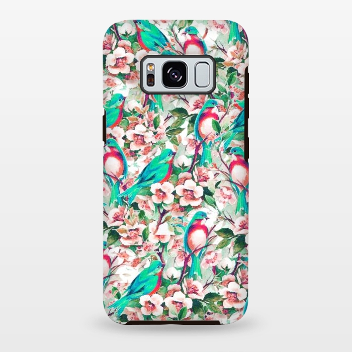 Galaxy S8 plus StrongFit Birds & Flowers by Uma Prabhakar Gokhale