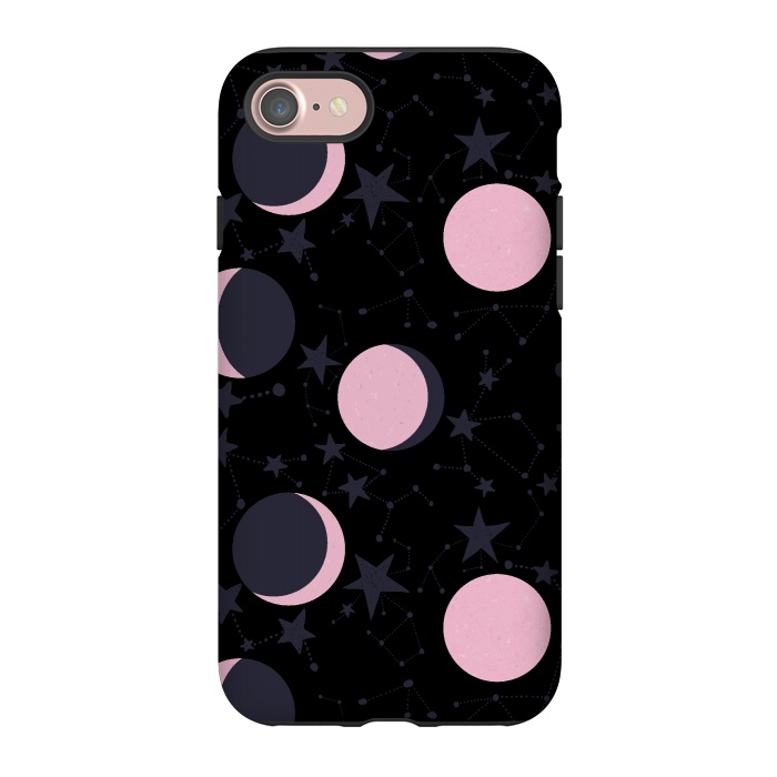 iPhone 7 StrongFit Pink moons on blue by  Utart