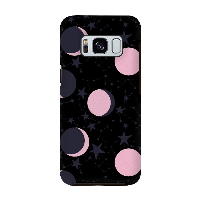 Galaxy S8 StrongFit Pink moons on blue by  Utart