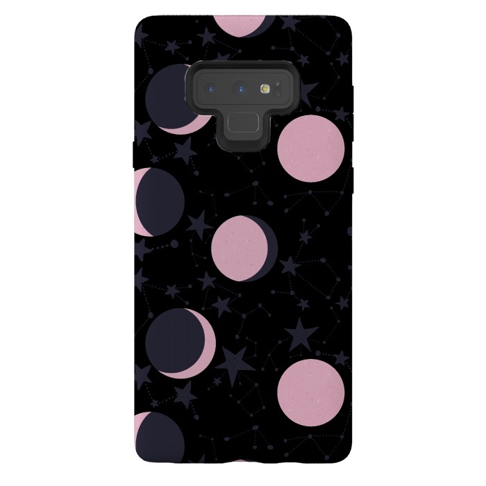 Galaxy Note 9 StrongFit Pink moons on blue by  Utart