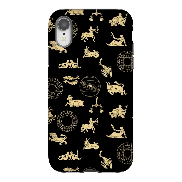 iPhone Xr StrongFit Zodiac - Yellow on Black by  Utart