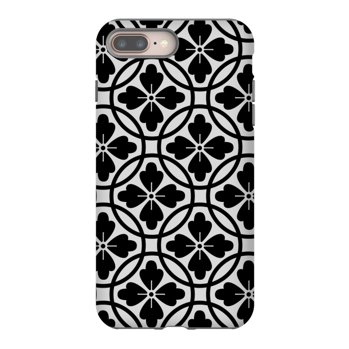 iPhone 7 plus StrongFit black floral pattern by MALLIKA