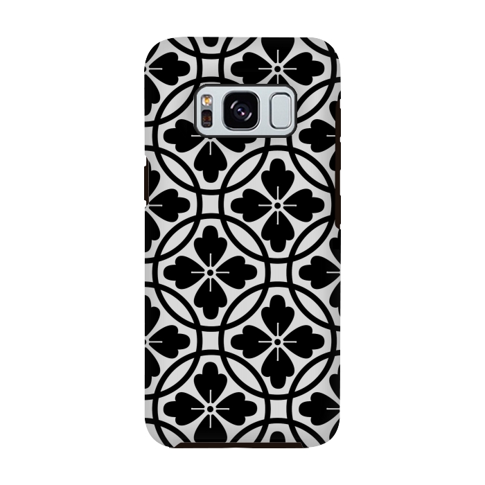 Galaxy S8 StrongFit black floral pattern by MALLIKA