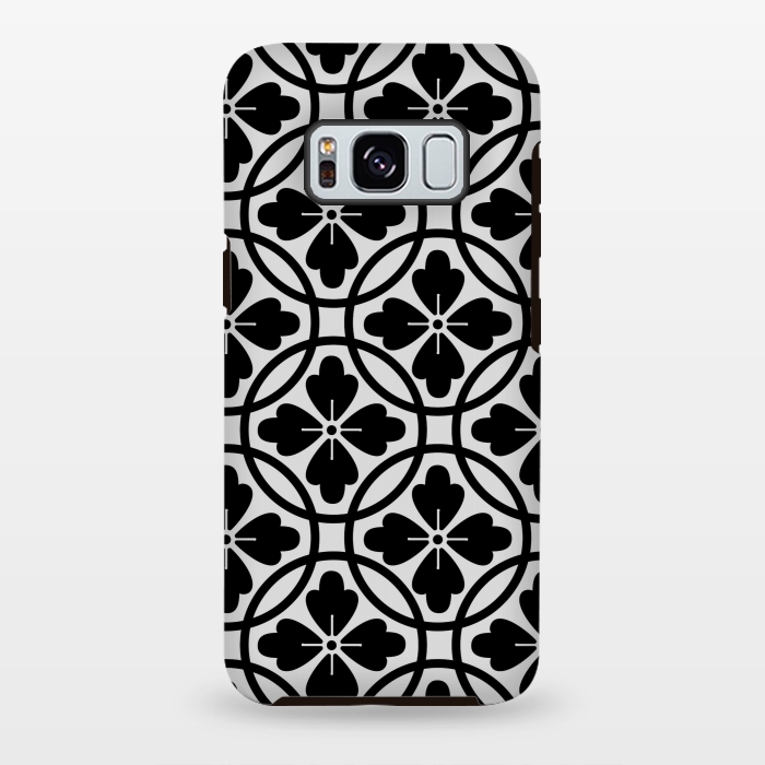 Galaxy S8 plus StrongFit black floral pattern by MALLIKA