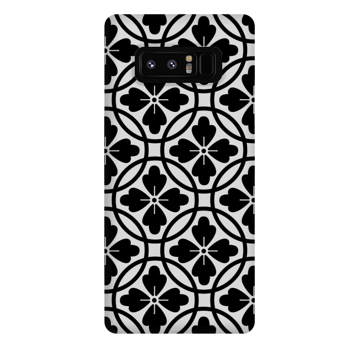 Galaxy Note 8 StrongFit black floral pattern by MALLIKA