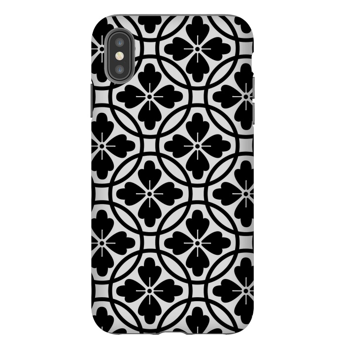 iPhone Xs Max StrongFit black floral pattern by MALLIKA