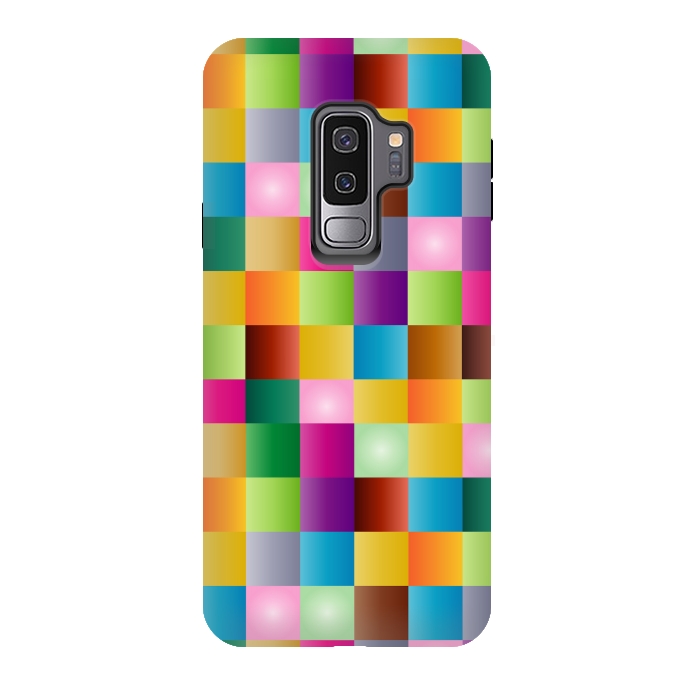 Galaxy S9 plus StrongFit multi colour squares by MALLIKA
