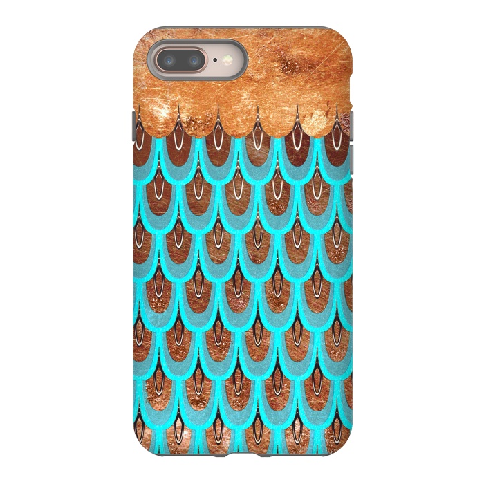iPhone 7 plus StrongFit Copper and Teal Mermaid Scales by  Utart