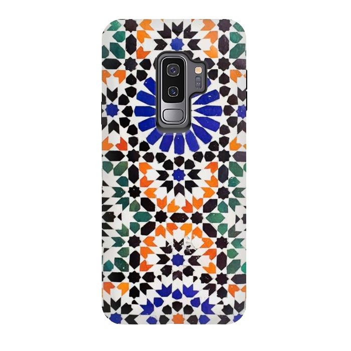 Galaxy S9 plus StrongFit Colorful tiles geometric pattern by Oana 
