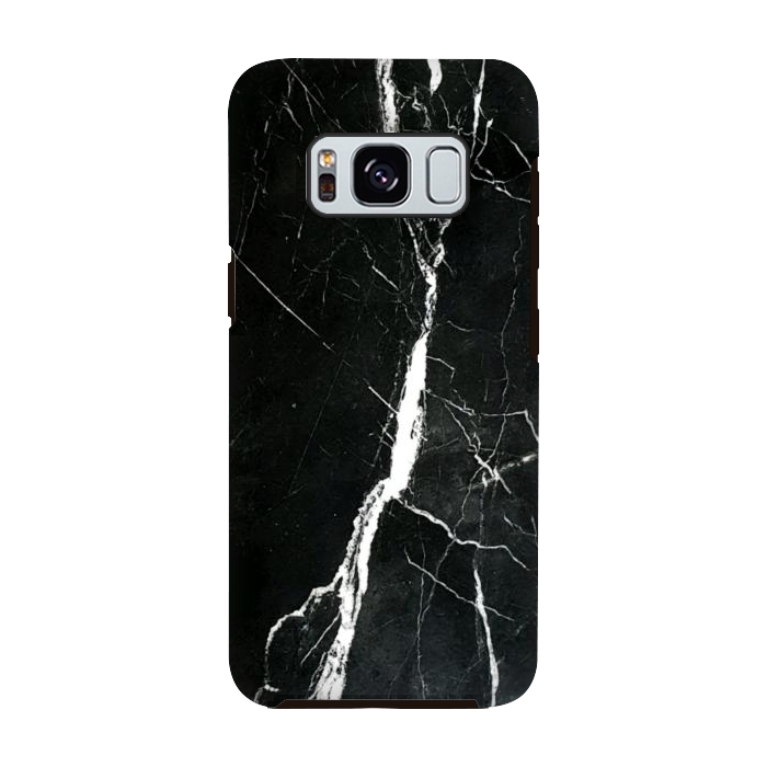 Galaxy S8 StrongFit Elegant black marble with white cracks by Oana 