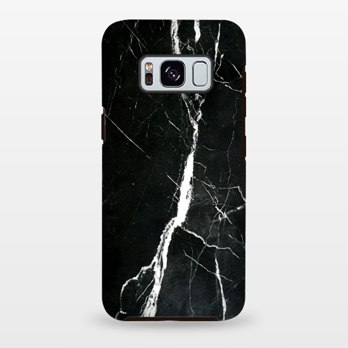 Galaxy S8 plus StrongFit Elegant black marble with white cracks by Oana 