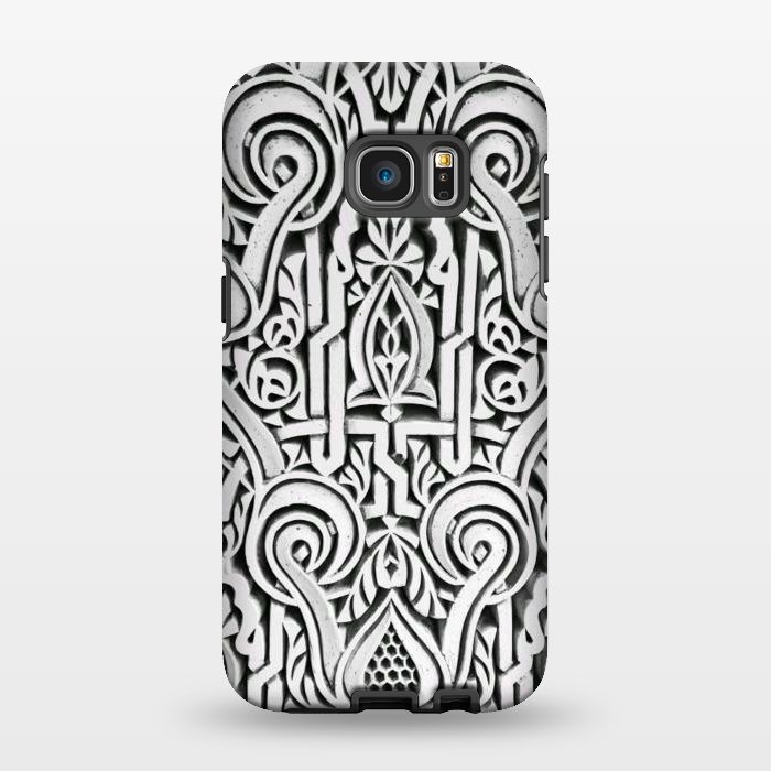 Galaxy S7 EDGE StrongFit Intricate architectural botanical ornaments black and white by Oana 