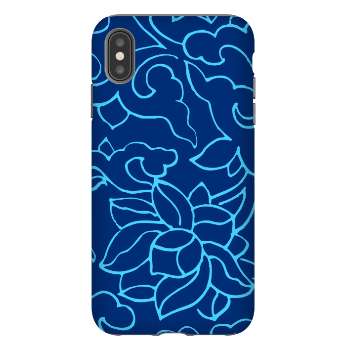 iPhone Xs Max StrongFit BLUE FLORAL PATTERN 3 by MALLIKA