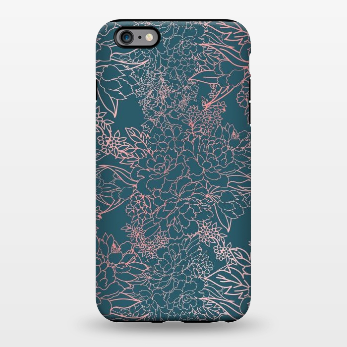 iPhone 6/6s plus StrongFit Luxury floral coral strokes doodles design by InovArts