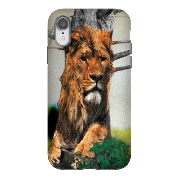 iPhone Xr StrongFit Lion Tree by Amira EL-Fohail