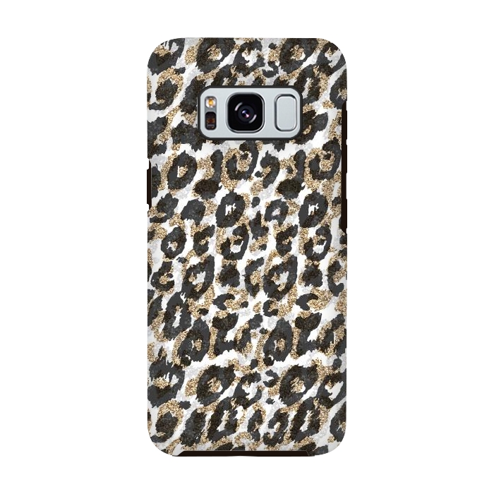 Galaxy S8 StrongFit Elegant gold leopard animal print pattern by InovArts