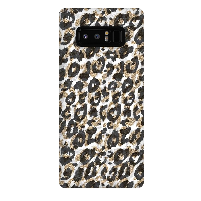 Galaxy Note 8 StrongFit Elegant gold leopard animal print pattern by InovArts