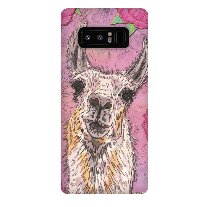 Galaxy Note 8 StrongFit Perfectly Pink Llama by Lotti Brown