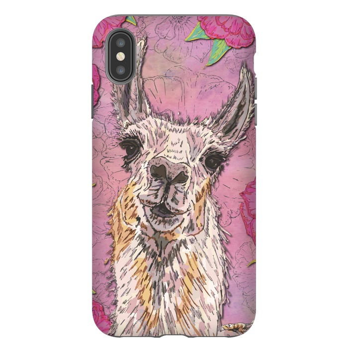iPhone Xs Max StrongFit Perfectly Pink Llama by Lotti Brown