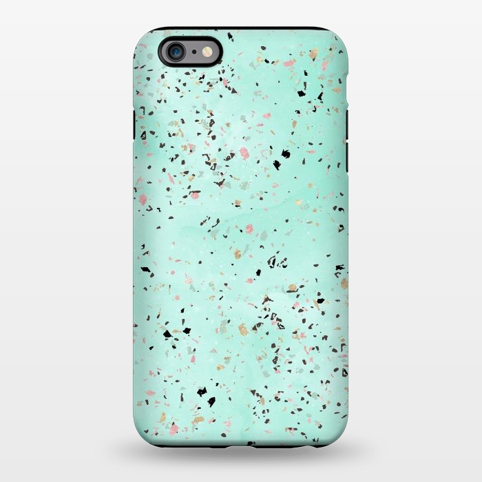 iPhone 6/6s plus StrongFit Mint and gold marble terrazzo design Confetti  by InovArts