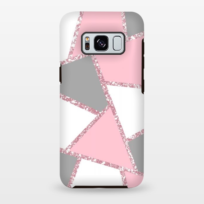 Galaxy S8 plus StrongFit Geometric pink glitters by Jms