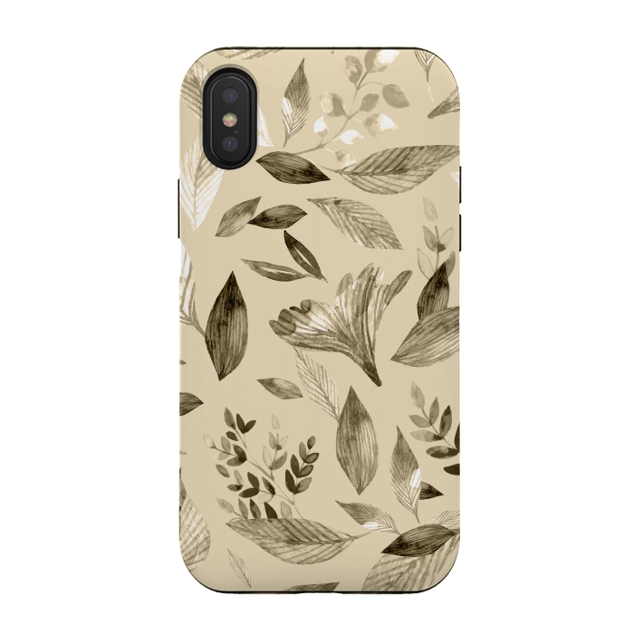 iPhone Xs / X StrongFit Watercolor fallen leaves 3 by Bledi