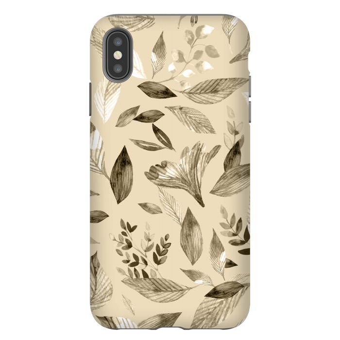 iPhone Xs Max StrongFit Watercolor fallen leaves 3 by Bledi