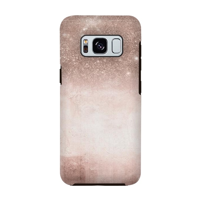Galaxy S8 StrongFit Rose Gold Blush Glitter and  Concrete by  Utart