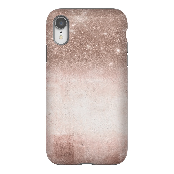 iPhone Xr StrongFit Rose Gold Blush Glitter and  Concrete by  Utart