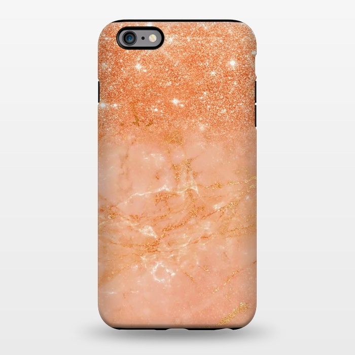 iPhone 6/6s plus StrongFit Living Coral Glitter and Veins on marble by  Utart