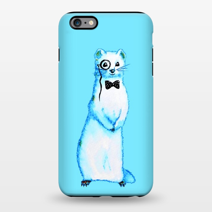 iPhone 6/6s plus StrongFit Cute Ferret Hipster Blue Watercolor Art by Boriana Giormova