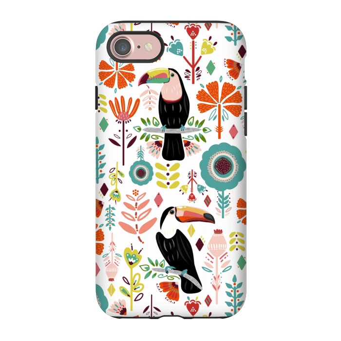 iPhone 7 StrongFit Colorful Toucans  by Tigatiga