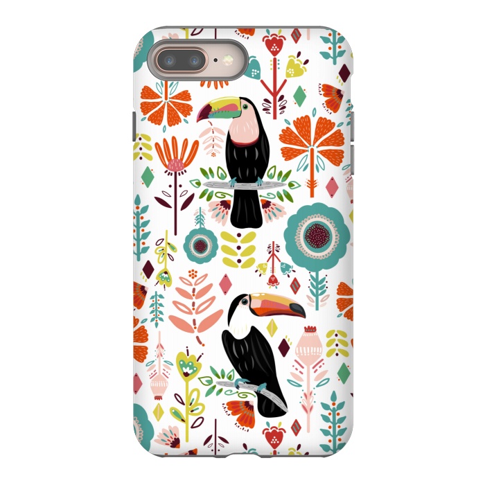 iPhone 7 plus StrongFit Colorful Toucans  by Tigatiga