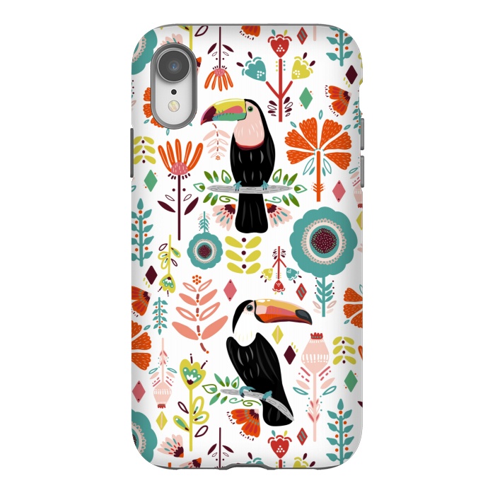 iPhone Xr StrongFit Colorful Toucans  by Tigatiga