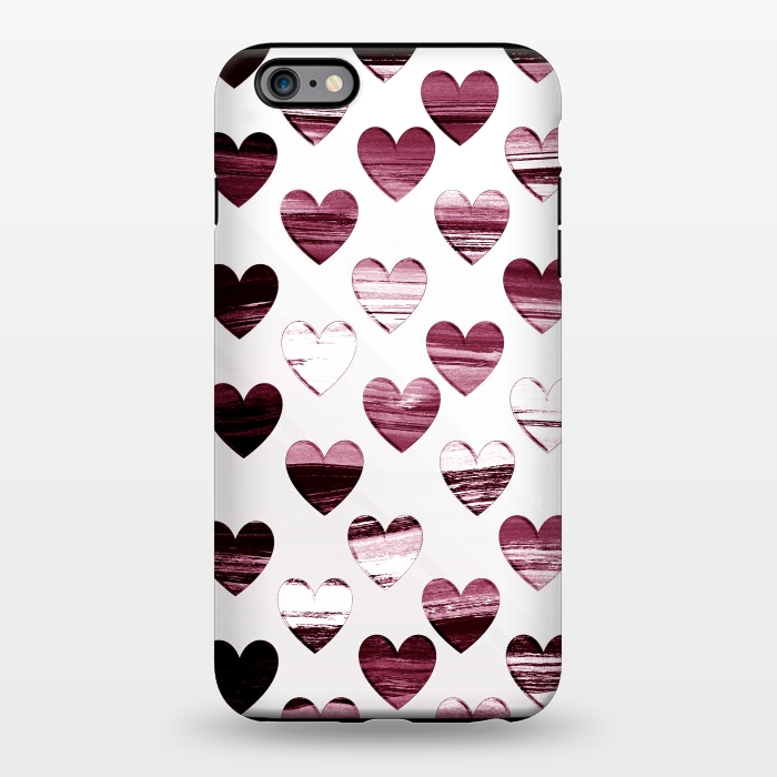 iPhone 6/6s plus StrongFit Cherry wine brushed painted hearts by Oana 