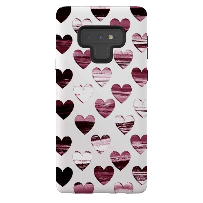 Galaxy Note 9 StrongFit Cherry wine brushed painted hearts by Oana 