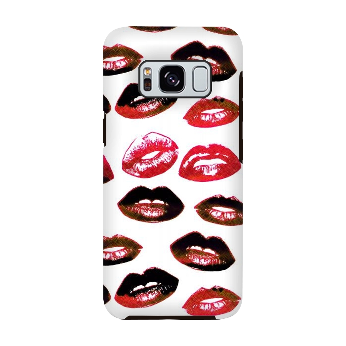 Galaxy S8 StrongFit Dark red lipstick kisses - Valentine by Oana 
