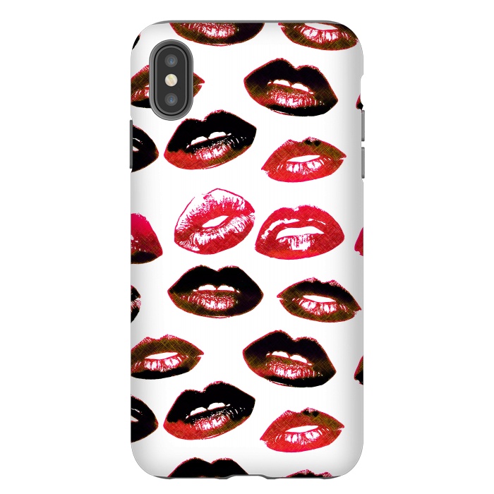 iPhone Xs Max StrongFit Dark red lipstick kisses - Valentine by Oana 