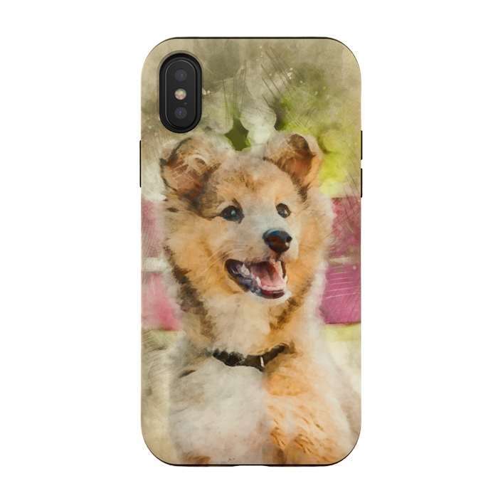 iPhone Xs / X StrongFit Cute Sheltie Dog by Creativeaxle