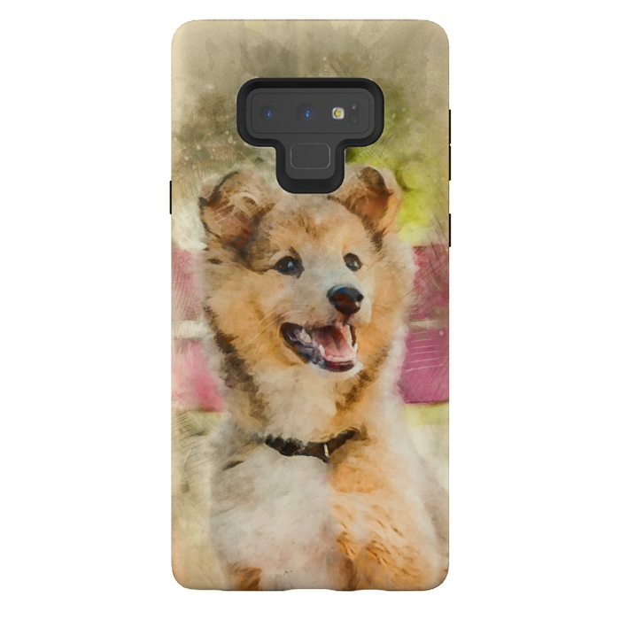 Galaxy Note 9 StrongFit Cute Sheltie Dog by Creativeaxle