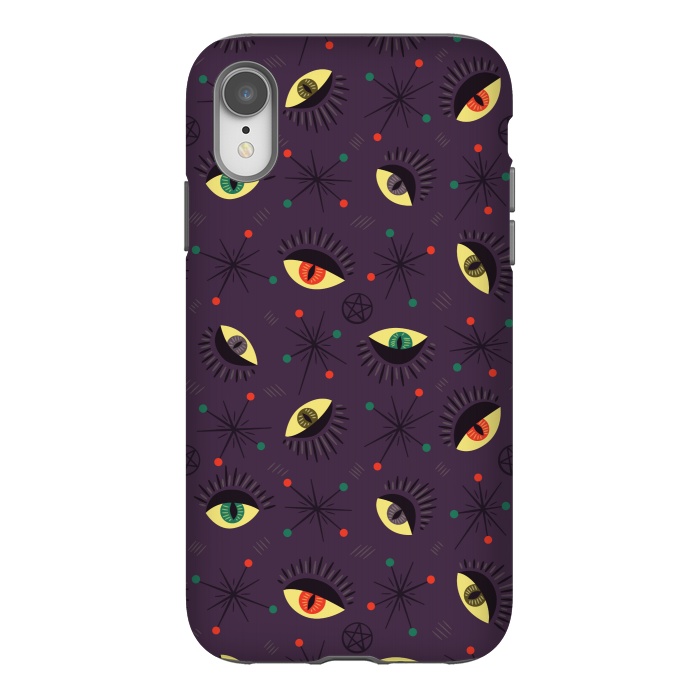 iPhone Xr StrongFit Reptile Witch Eyes Spooky Retro Pattern by Boriana Giormova