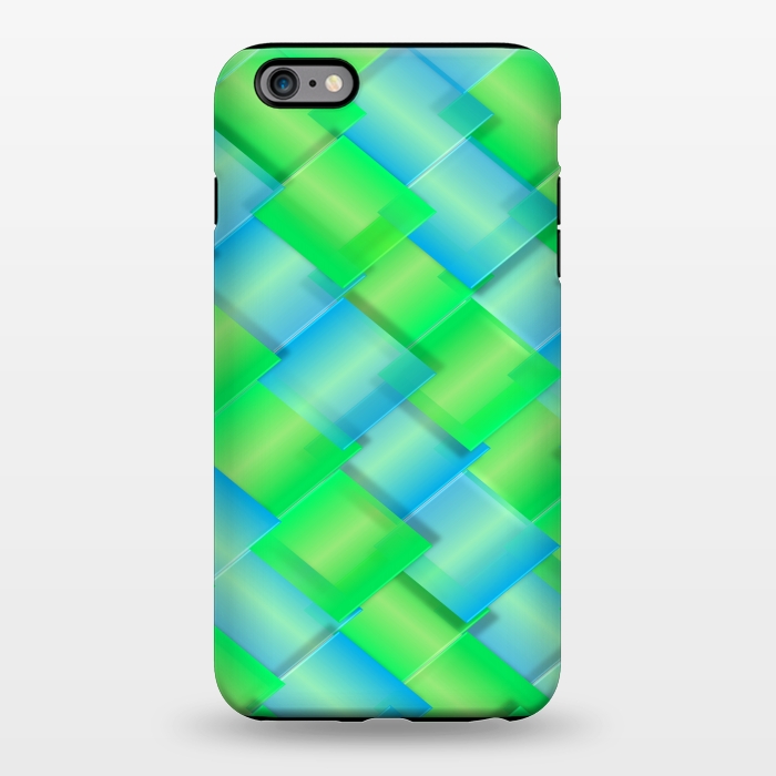 iPhone 6/6s plus StrongFit square blue green pattern by MALLIKA