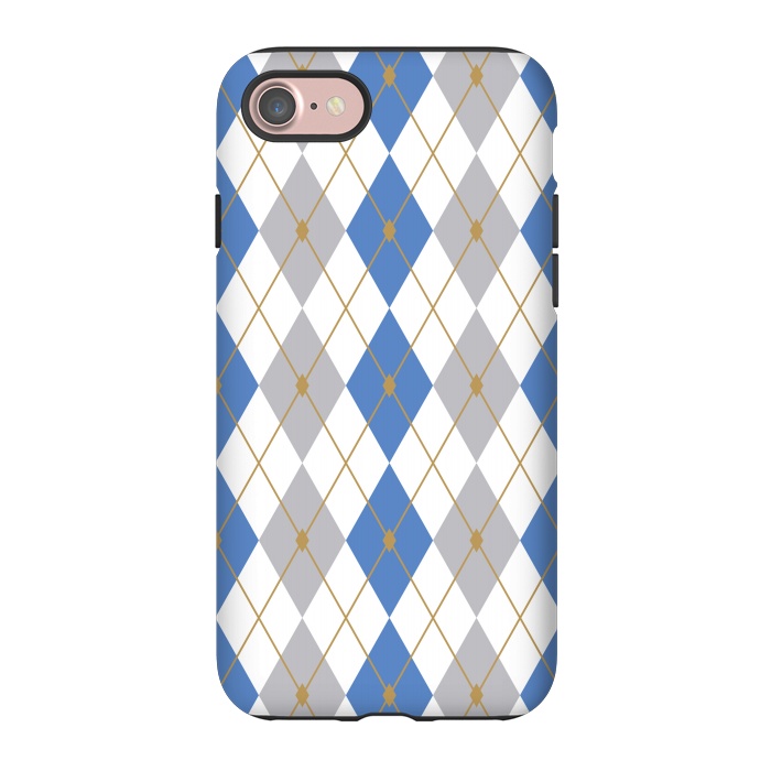 iPhone 7 StrongFit Blue & Gray Rhombus by Bledi