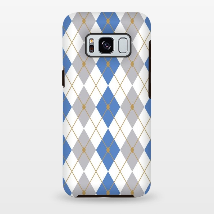 Galaxy S8 plus StrongFit Blue & Gray Rhombus by Bledi