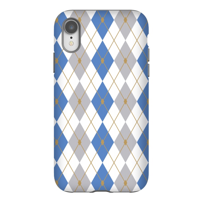iPhone Xr StrongFit Blue & Gray Rhombus by Bledi