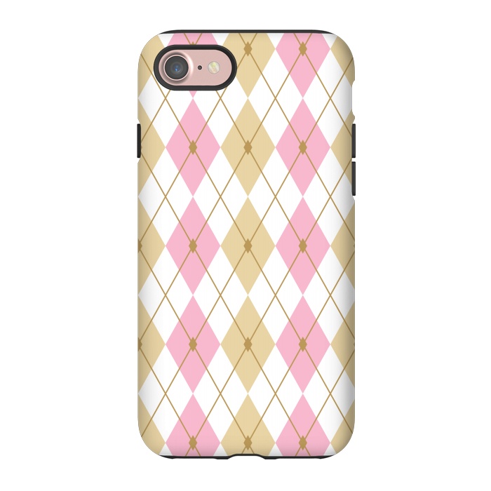 iPhone 7 StrongFit Light Brown & Light Pink Rhombus by Bledi