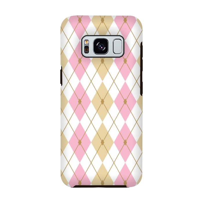 Galaxy S8 StrongFit Light Brown & Light Pink Rhombus by Bledi