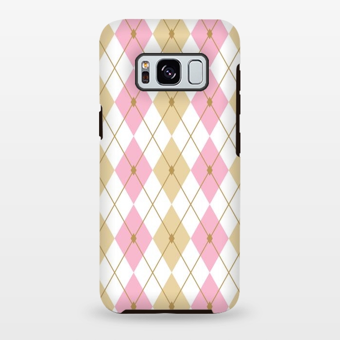Galaxy S8 plus StrongFit Light Brown & Light Pink Rhombus by Bledi
