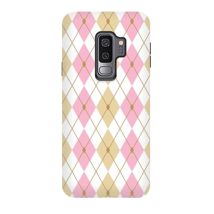Galaxy S9 plus StrongFit Light Brown & Light Pink Rhombus by Bledi
